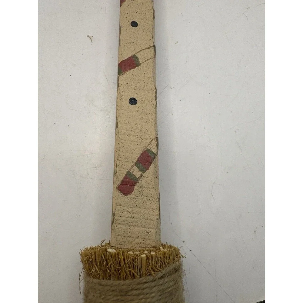 Vintage Set Of 3 Kurt S. Adler Mini Snowmen Decorated Brooms Hand Painted 18”